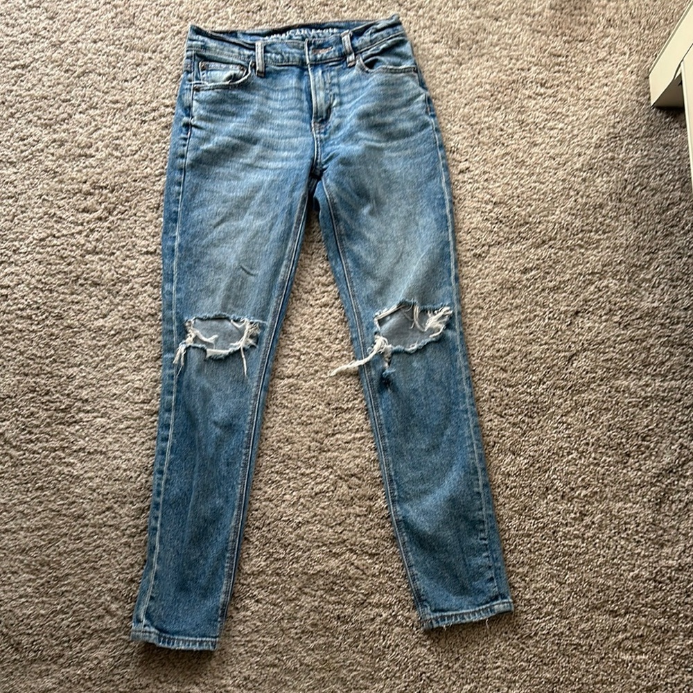 American eagle distressed skinny 90s jeans light blue size 2